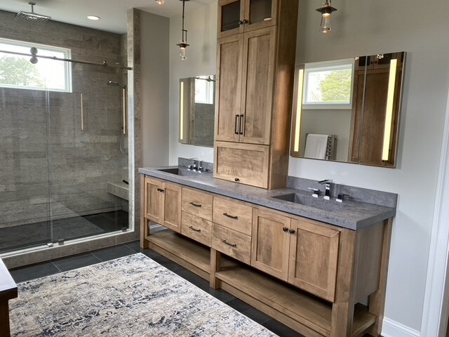 Double Vanity — Concrete vanity, Integrated sink