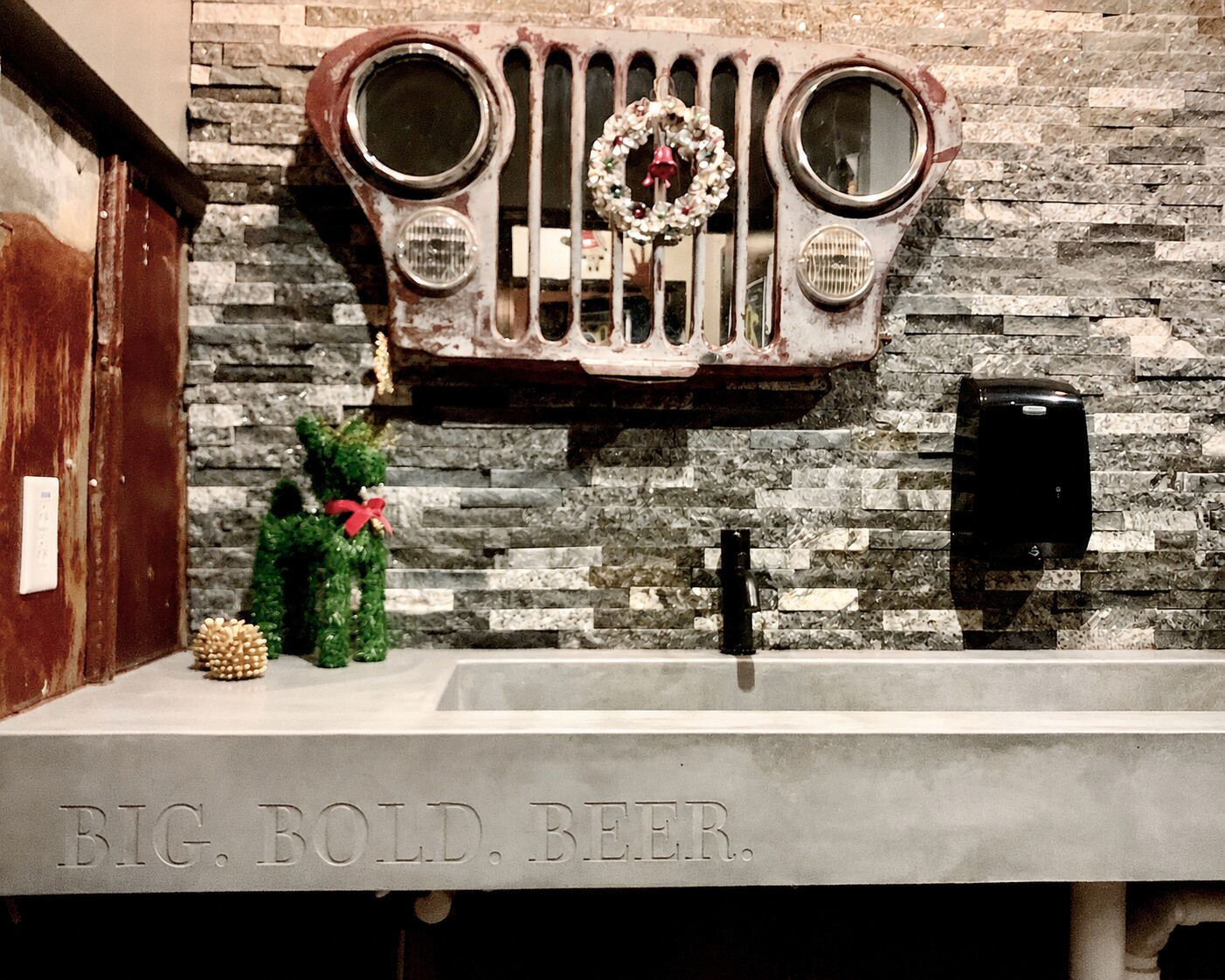 Big Cold Beer — Concrete vanity, Custom inlay